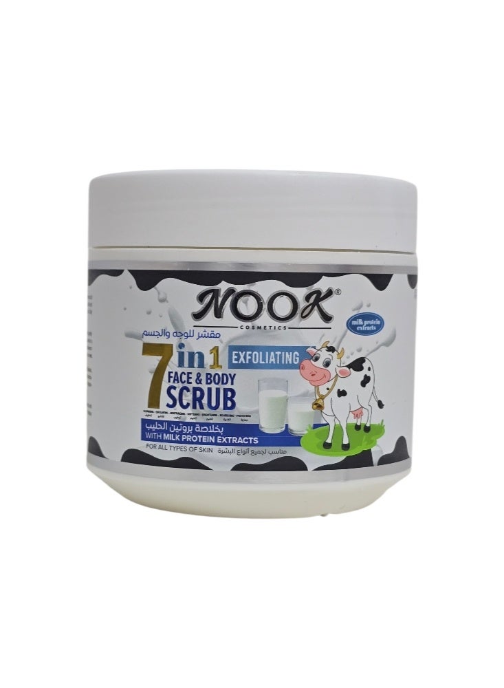 Nook 7 in 1 Face & Body Scrub With Milk Protein Extracts 550Ml - Image 1
